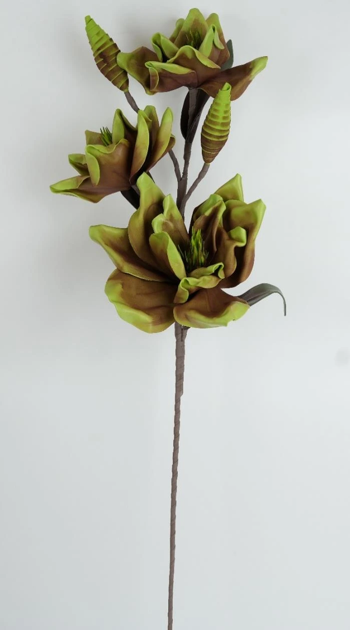 Rose Ginger Lily X 3flr x 2buds Foam Flowers Stick